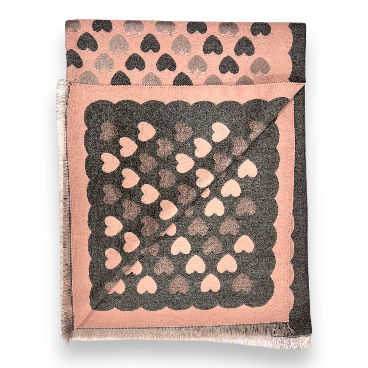 London Scarves - Hearts pattern print on scarf