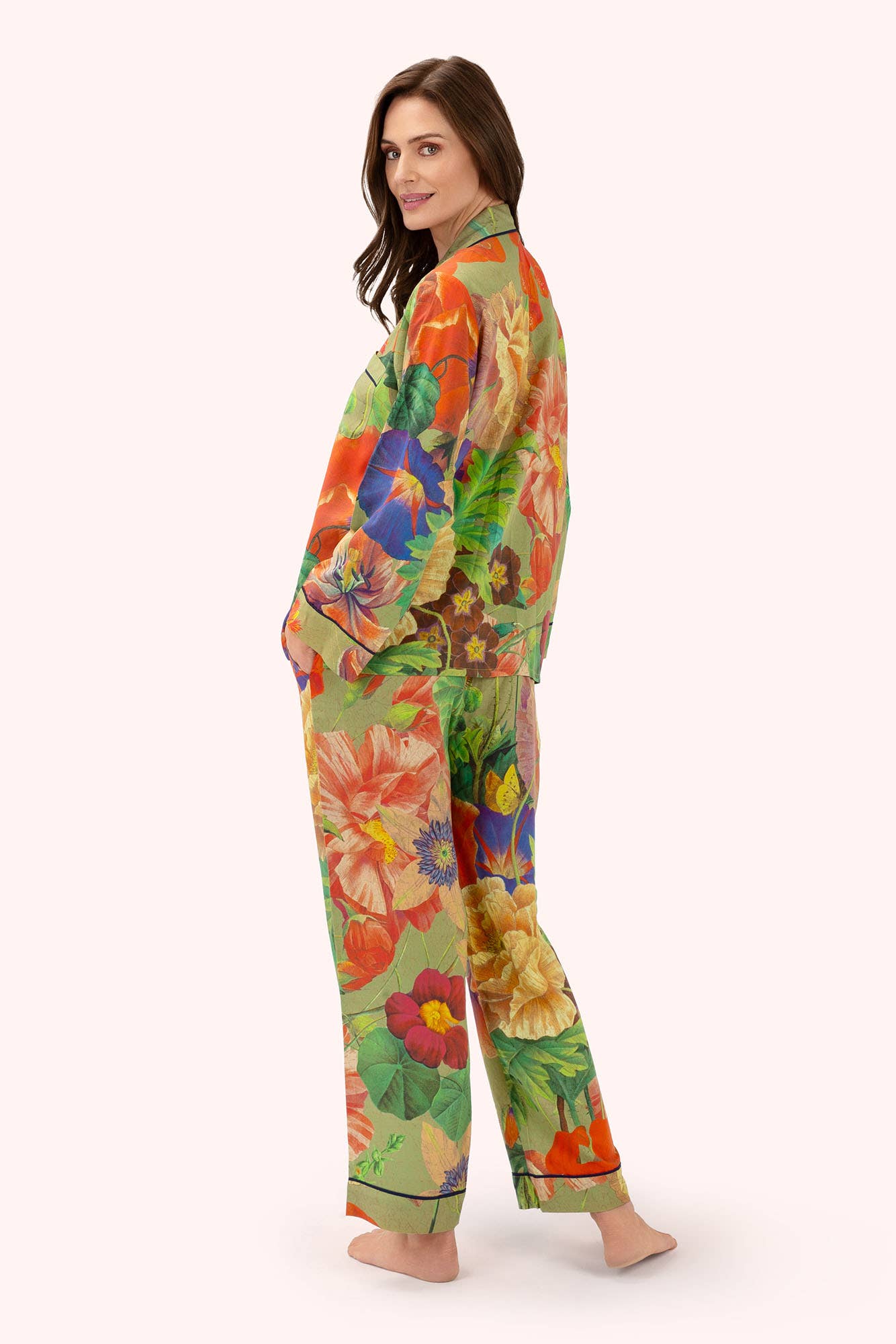 Powder Design inc - US - Supersoft Botanical Bouquet Sage Pyjamas  - Small