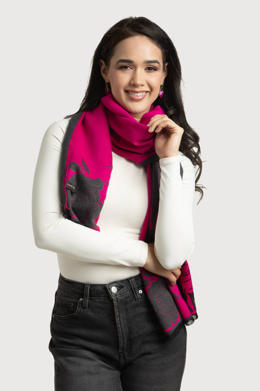 SAACHI - Bold Floral Reversible Scarf