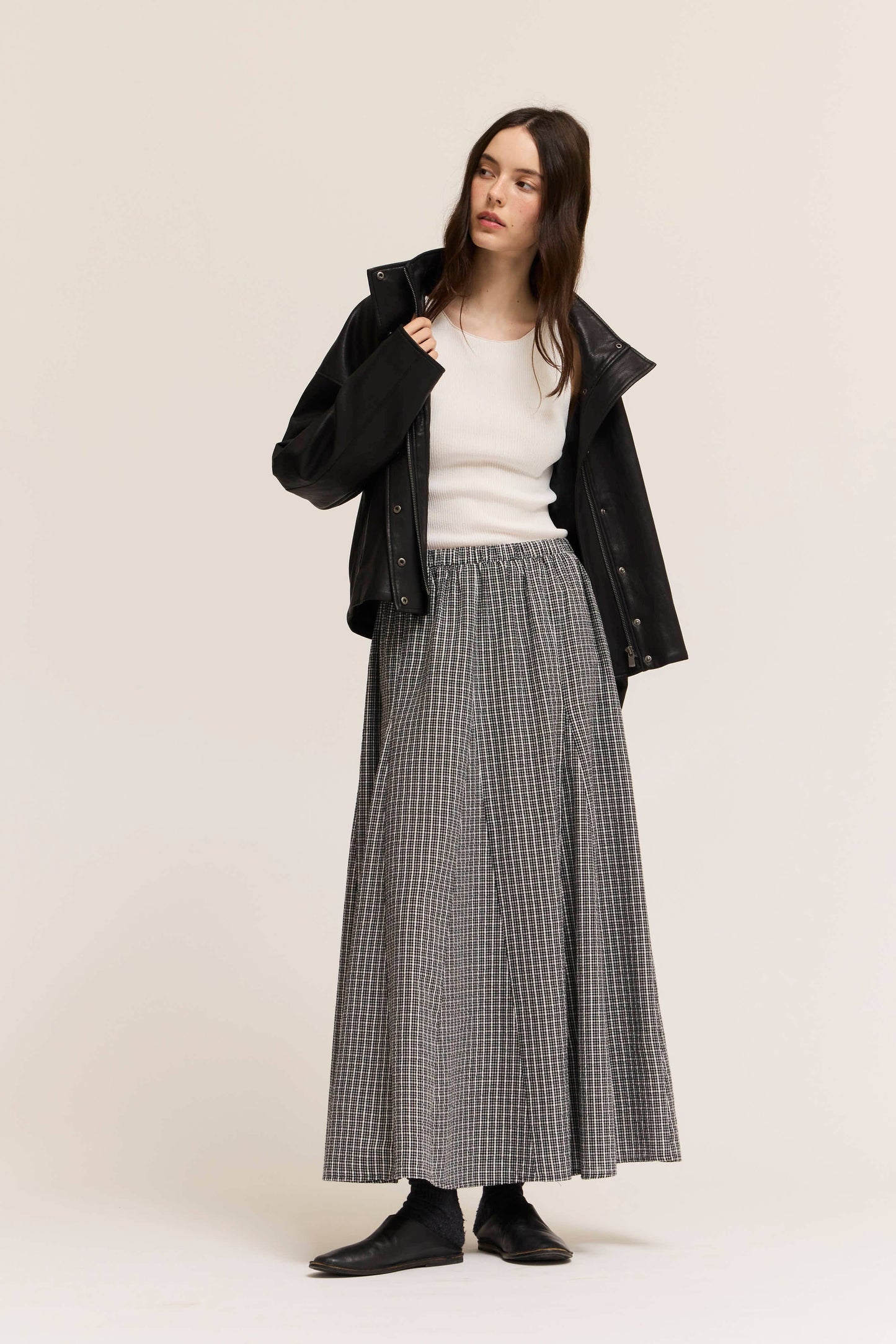 Grade & Gather - 50914 - PLAID PANEL SKIRT