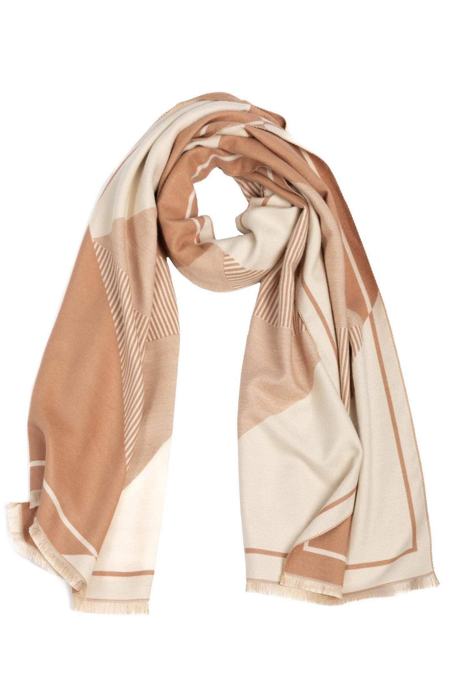 SAACHI - Geometric Striped Reversible Scarf