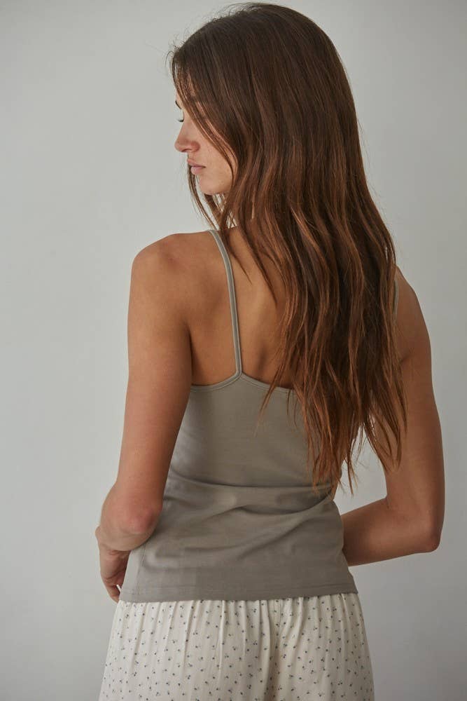 By Together - L8502 | Knit Cotton Spandex Jersey V-Neck Cami Top