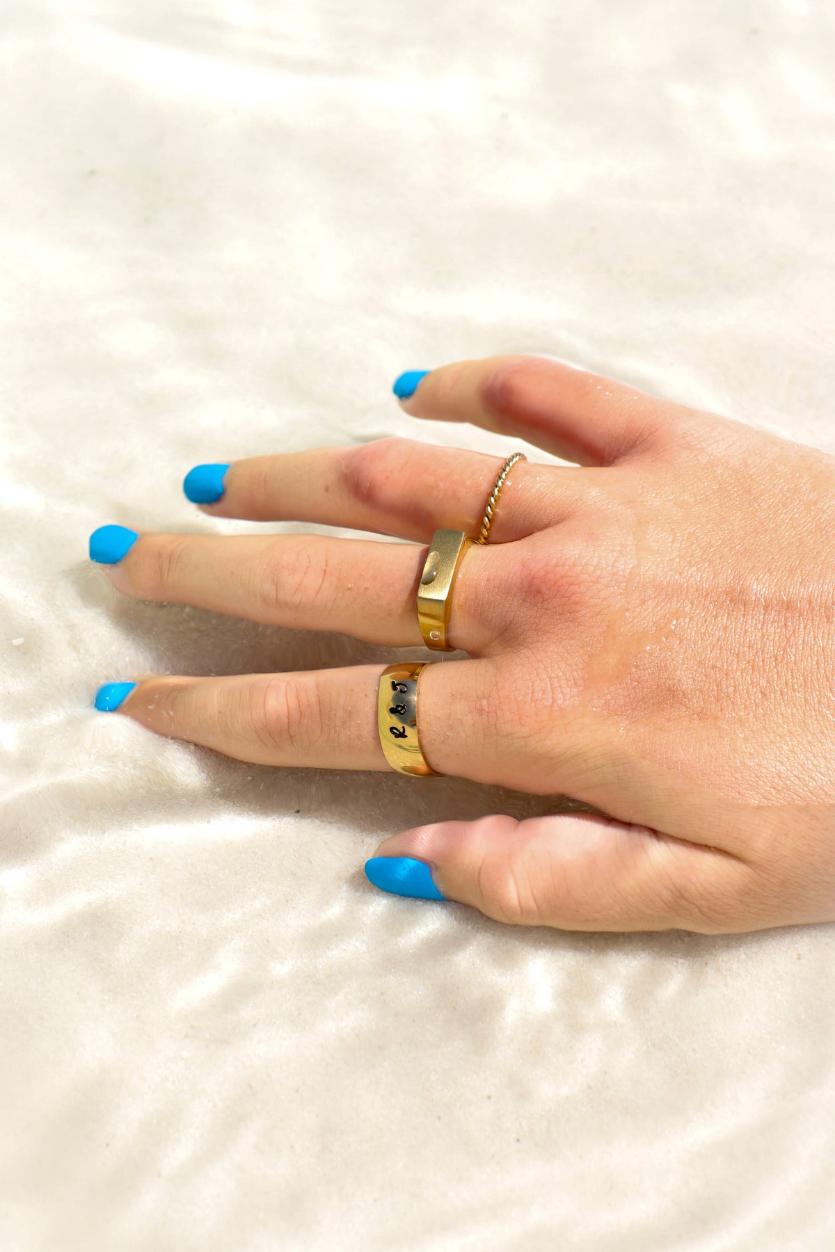 Stainless Steel Blank Gold Ring - WJW