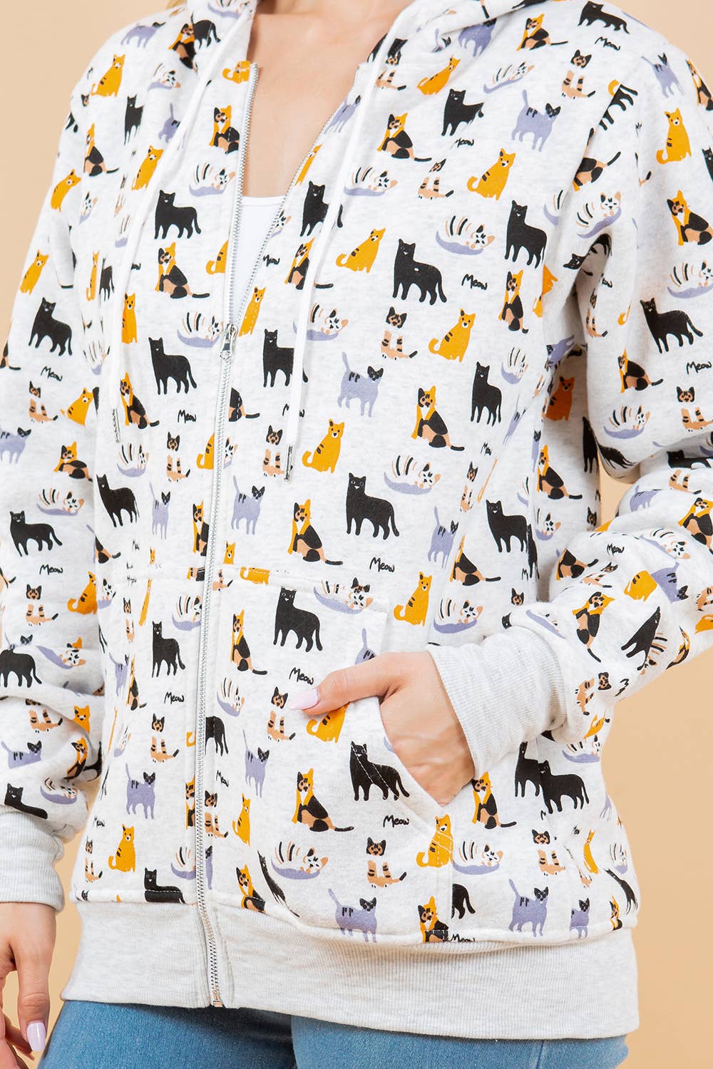 LA Soul - Colorful Cat Zipper hoodie