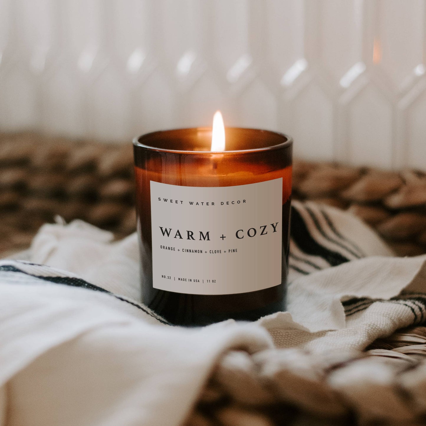 Sweet Water Decor - Warm and Cozy 11 oz Soy Candle - Christmas Home Decor, Gifts
