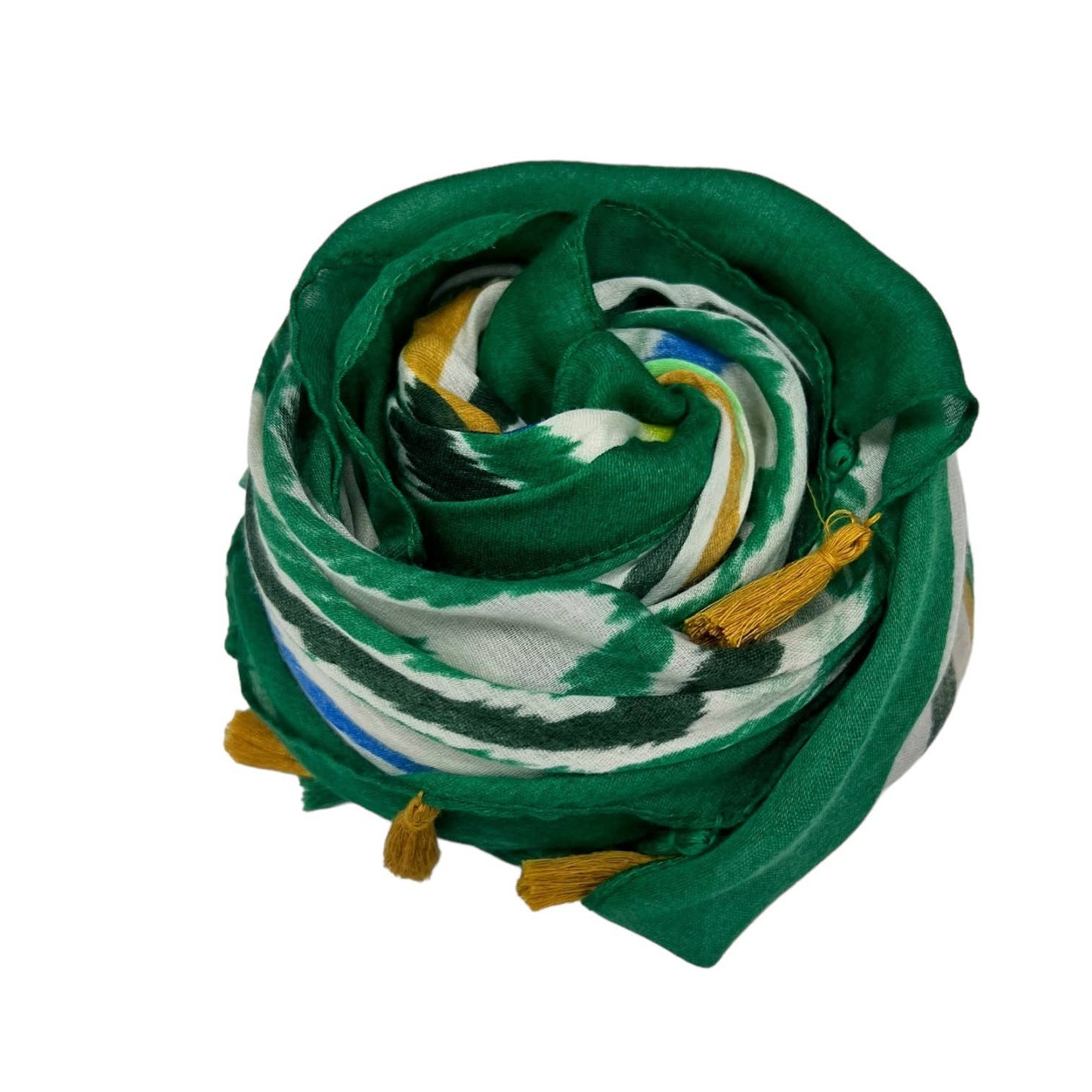 London Scarves - Geometric pattern scarf finished with tassels on