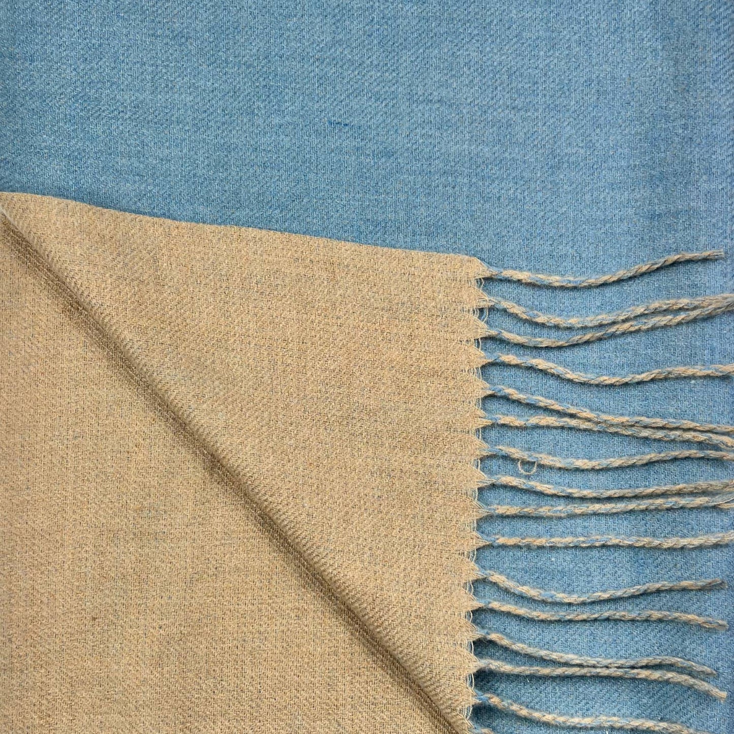 London Scarves - Reversible two tone coloured plain cashmere blend scarf