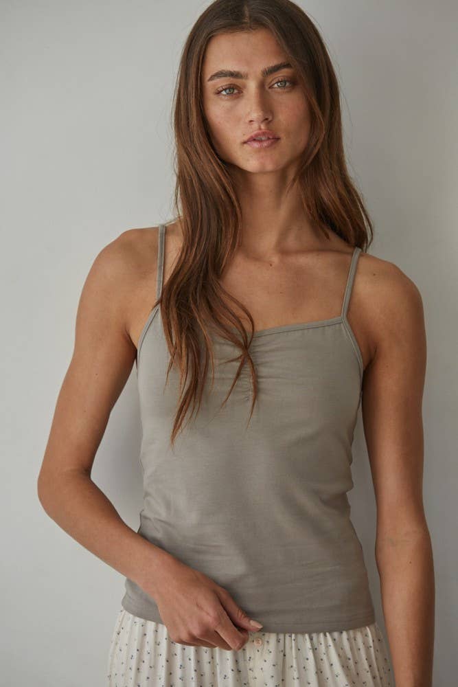 By Together - L8502 | Knit Cotton Spandex Jersey V-Neck Cami Top