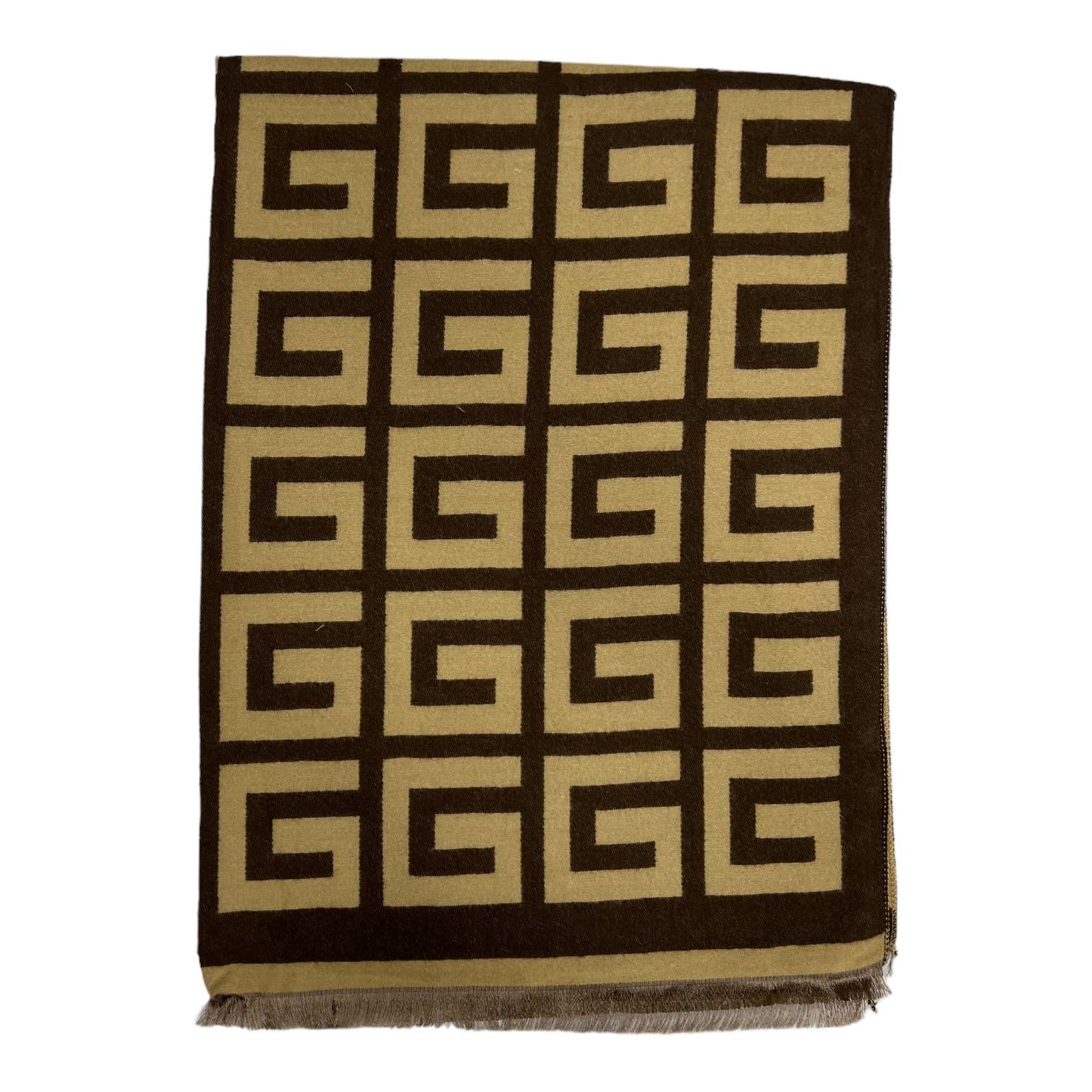 Maze Print Wool Blend Scarf