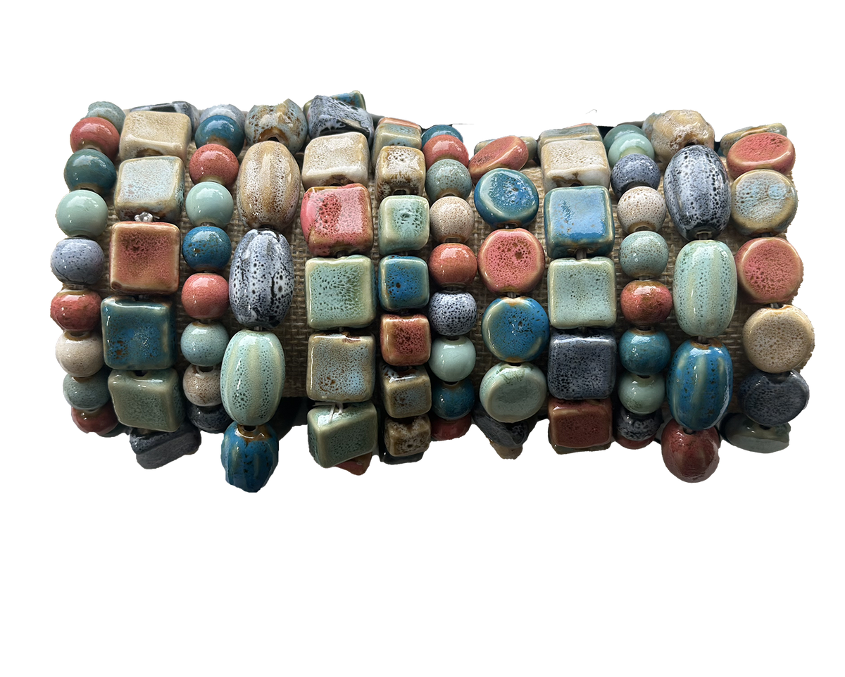 Chloe & Lex - Beach Day Multi-Color Clay Bead Stretch Bracelet