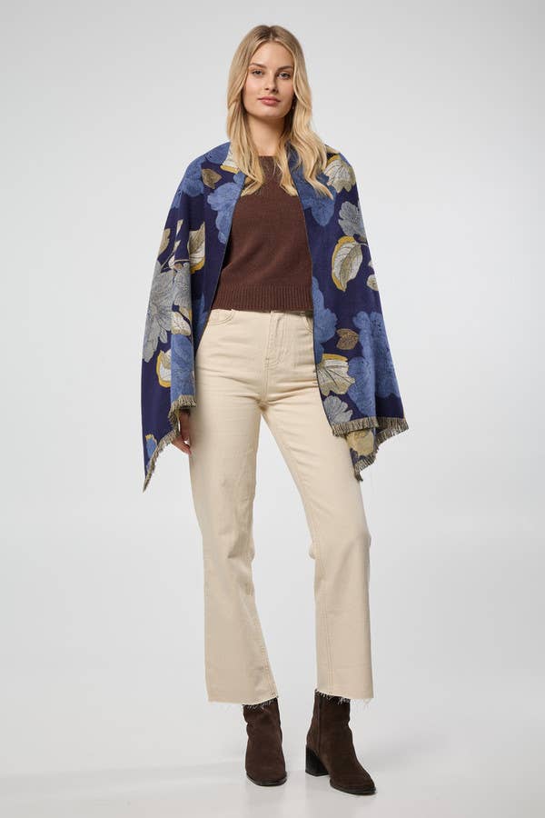 SAACHI - Gilded Floral Reversible Scarf