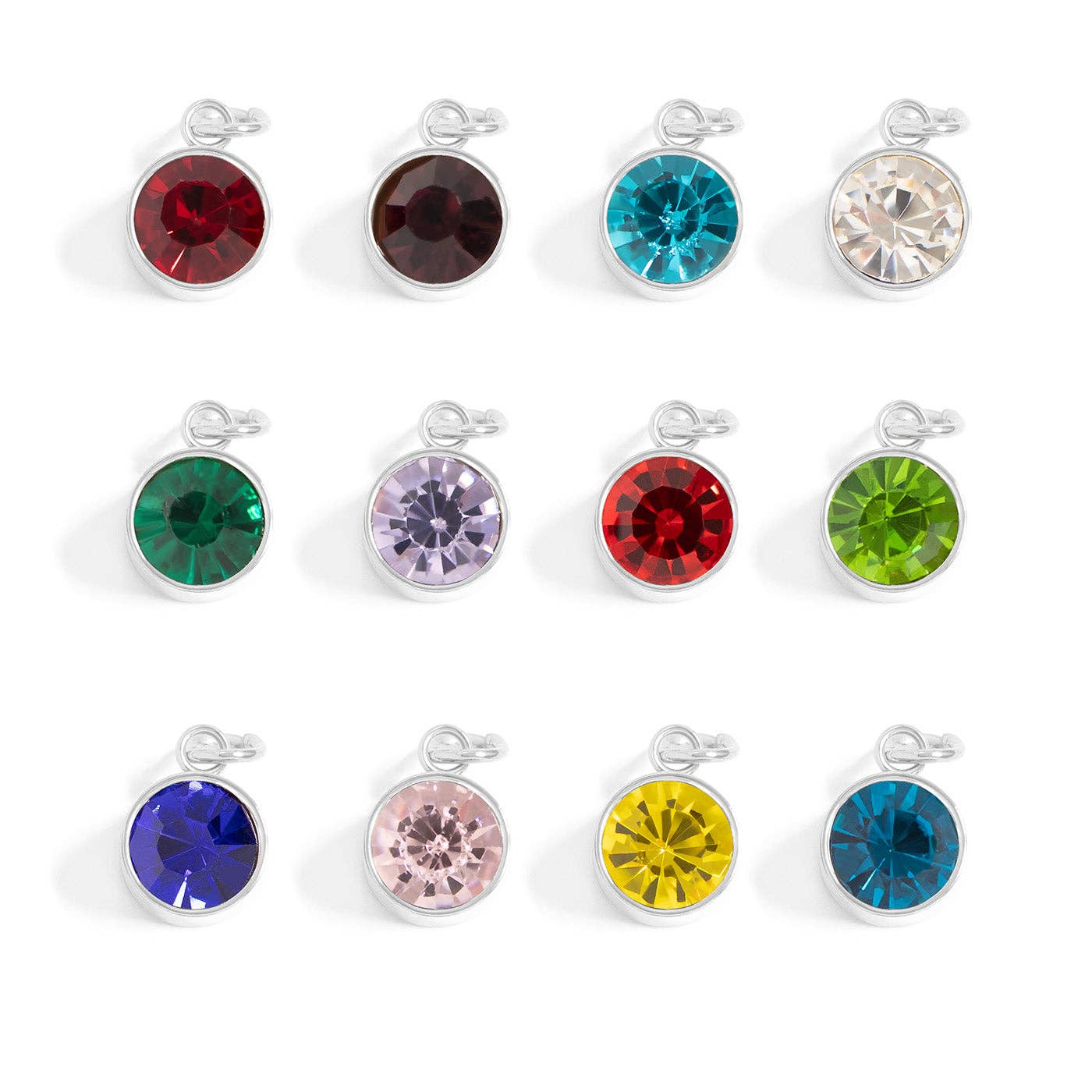 Stainless Steel Round Birthstone Charm (8mm)