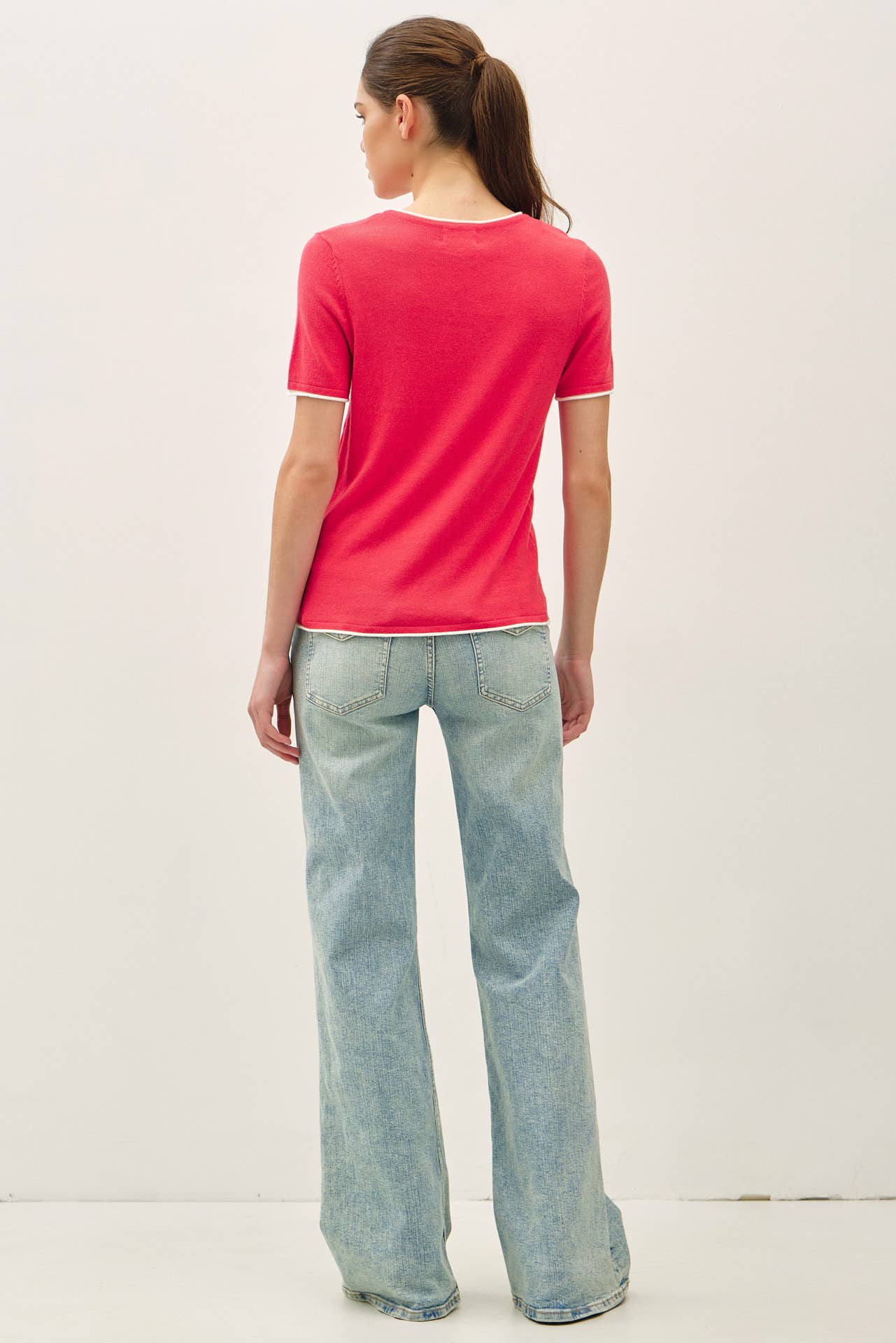 Be Cool - LAYERED LOOK ESSENTIAL SHORT SLEEVE  SWEATER TOP