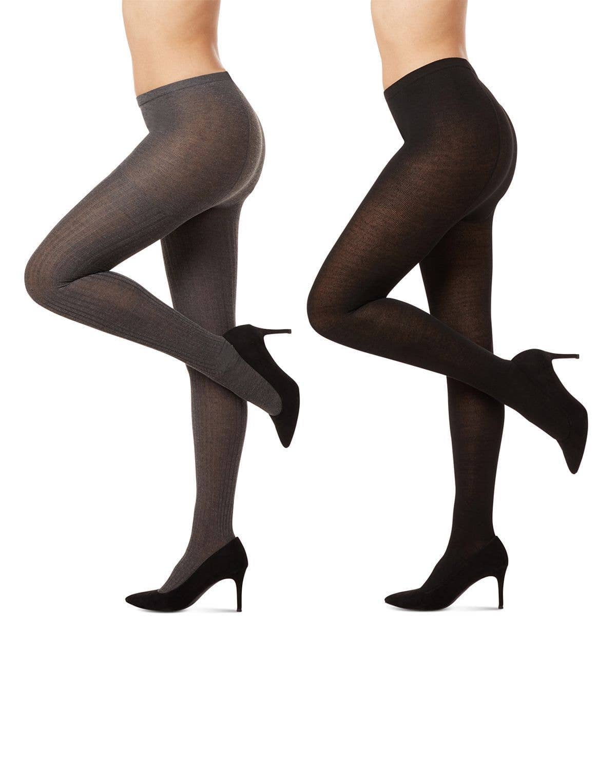 Rib/Solid Sweater Tights 2 Pair Pack