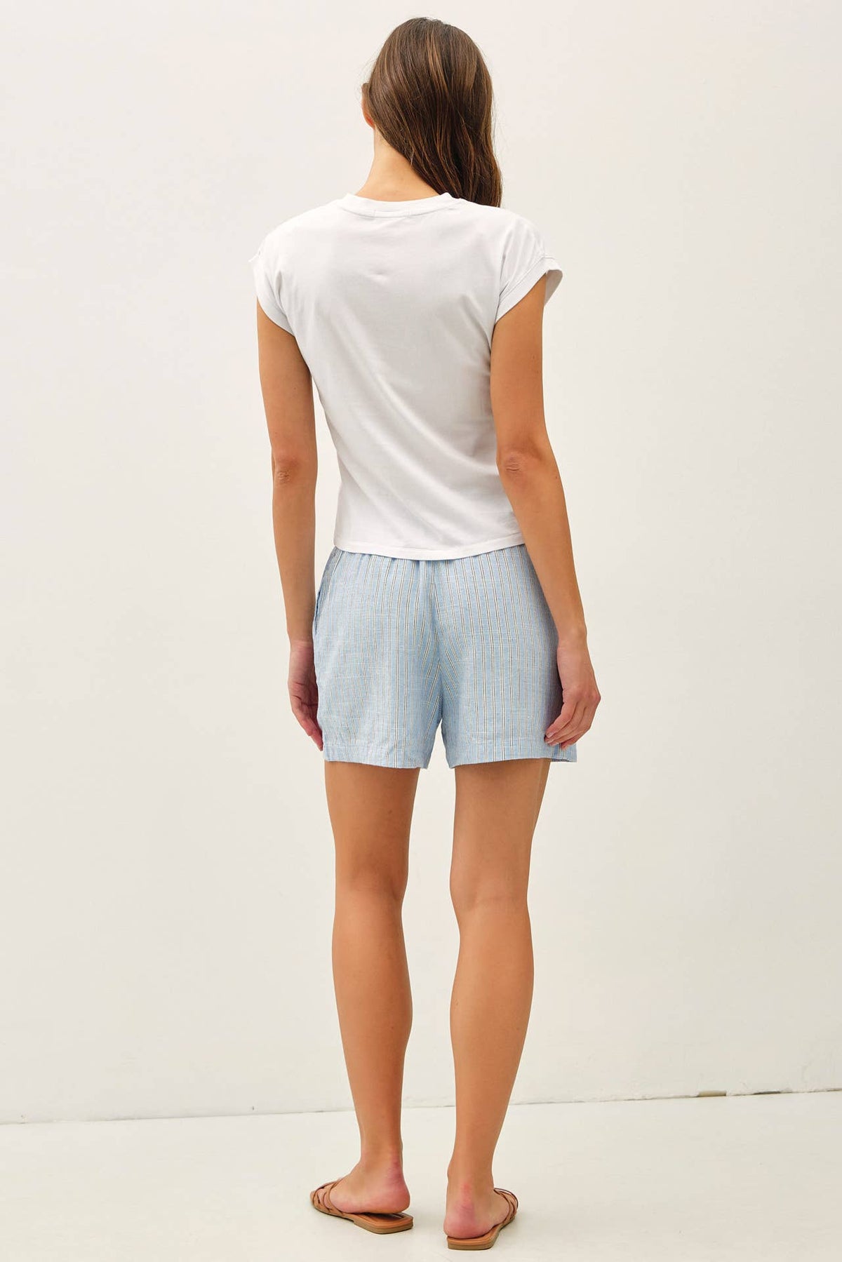 Be Cool - GARMENT DYED COTTON CAP SLEEVE CREW NECK