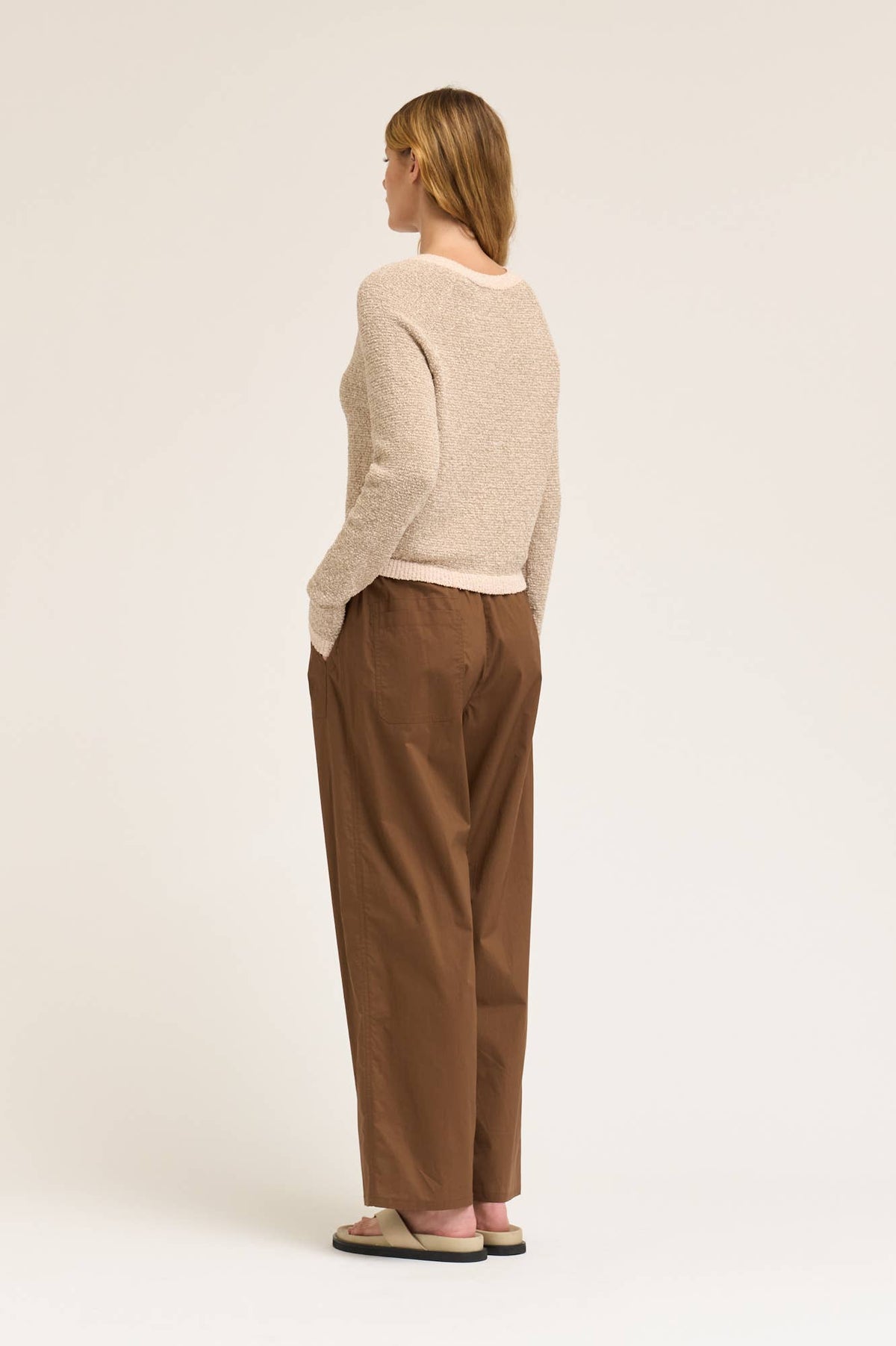 Grade & Gather - 50964 - POPLIN COTTON LOOSE FIT PANTS