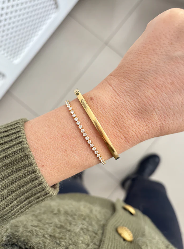 Sofia-Hinge Bangle 14K Gold  Waterproof- PVD plated