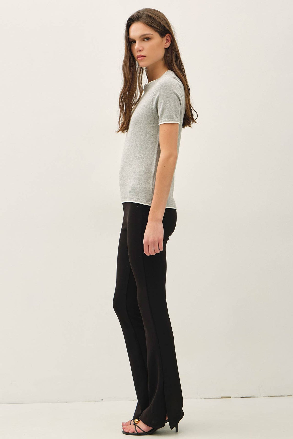 Be Cool - LAYERED LOOK ESSENTIAL SHORT SLEEVE  SWEATER TOP