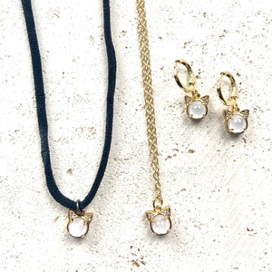 Cat earrings necklace bracelet pet jewelry