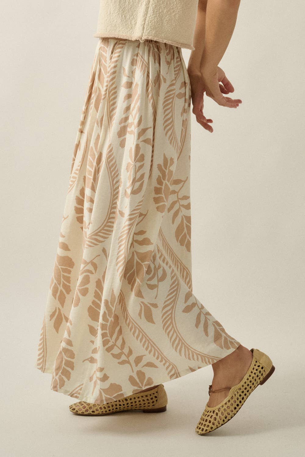 Promesa USA - Floral-Print Woven Wrapped Pleated Maxi Skirt