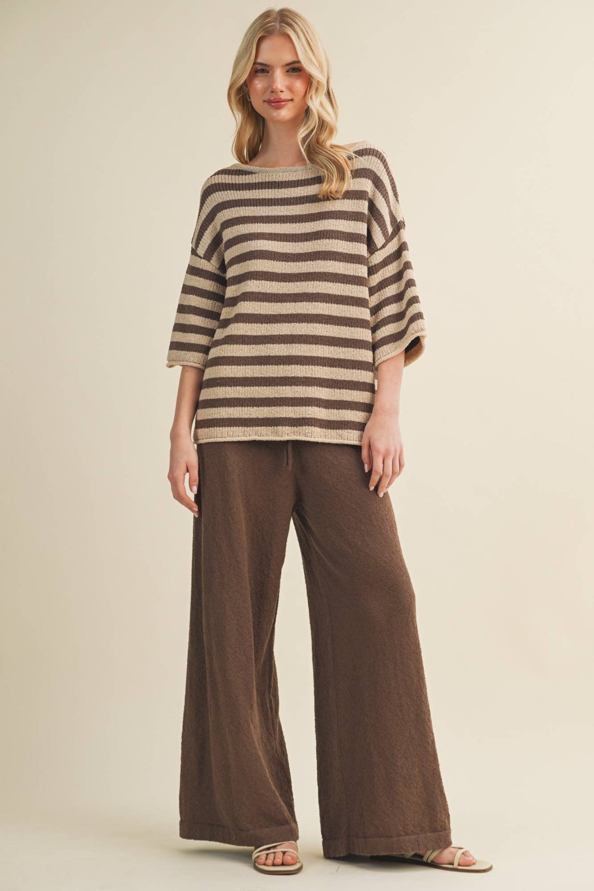 Mustard Seed - Engineered Stripe Bateau Neck Pullover