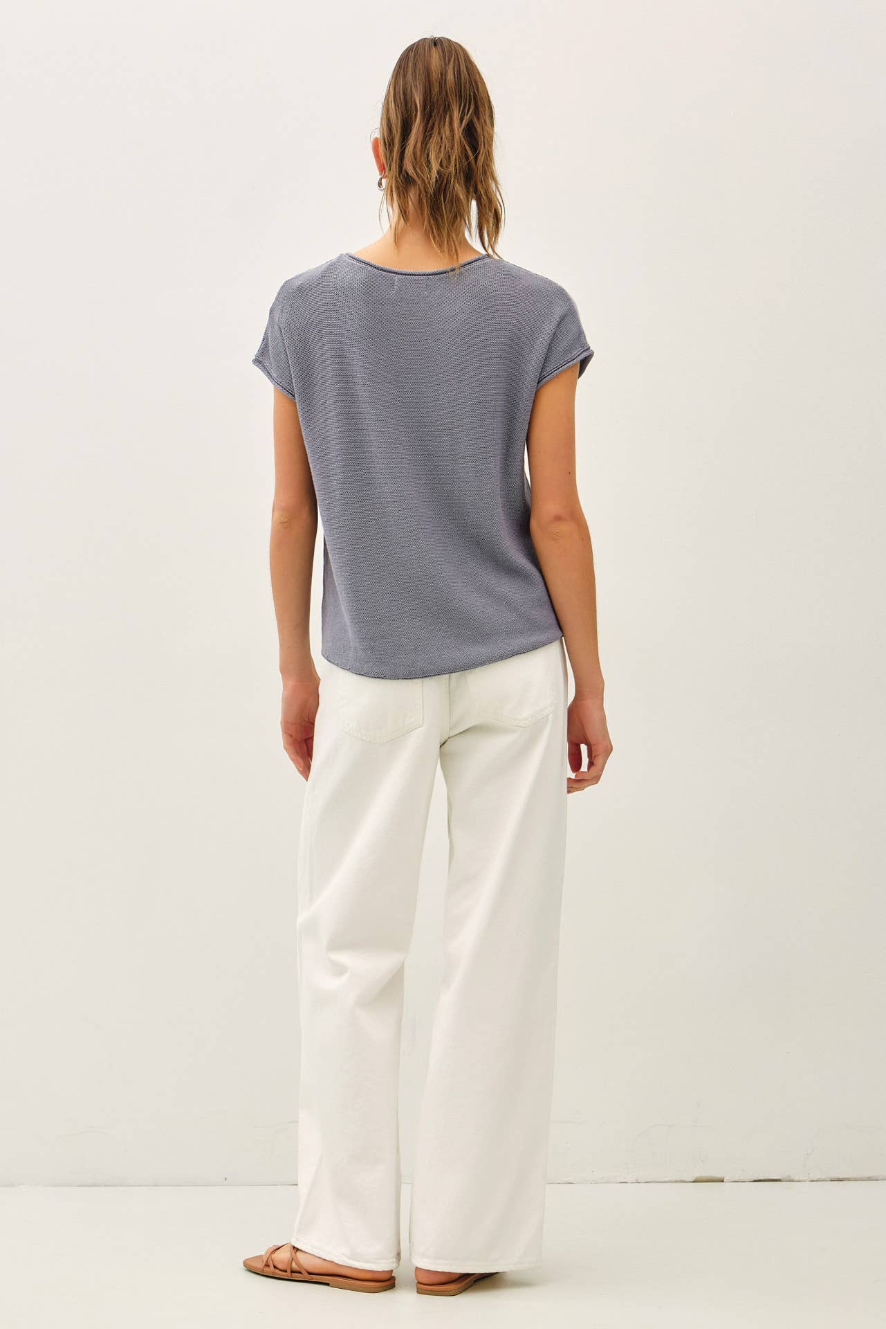 Be Cool - BOXY SHORT SLEEVE SWEATER W RAW SEAM