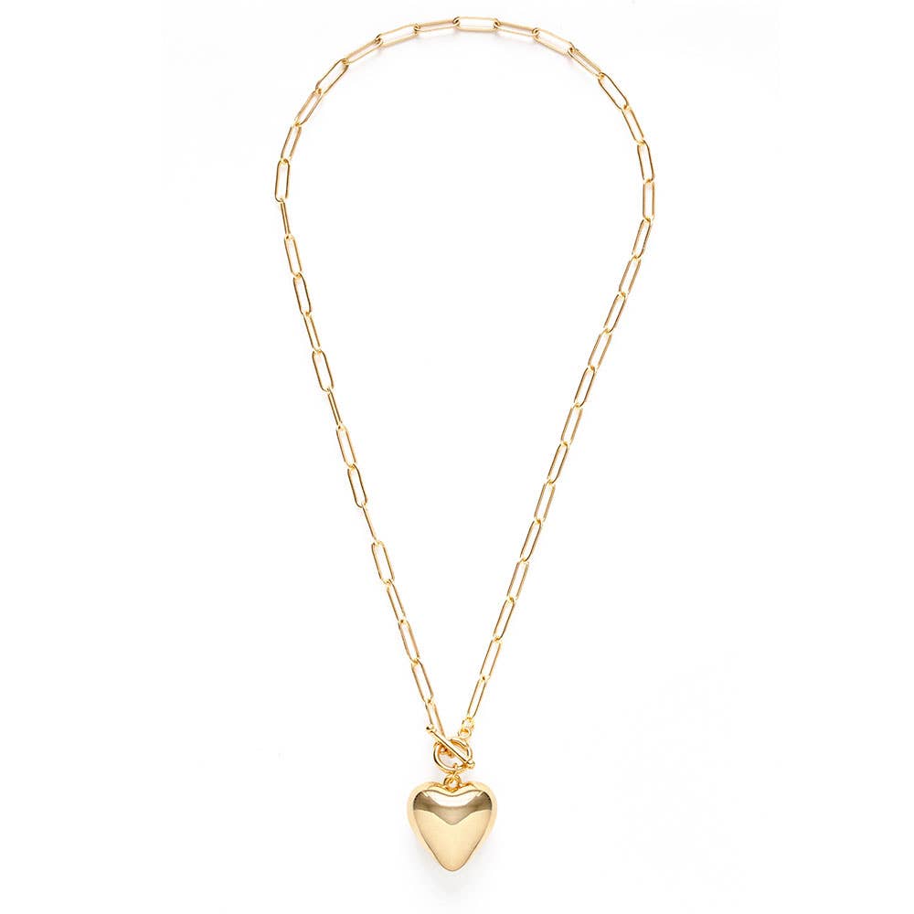 Amano Studio - Small Puffed Heart on Toggle Chain Necklace