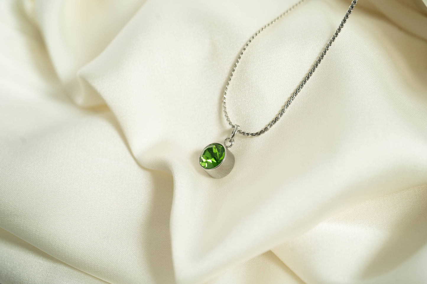 Stainless Steel Round Birthstone Charm (8mm)