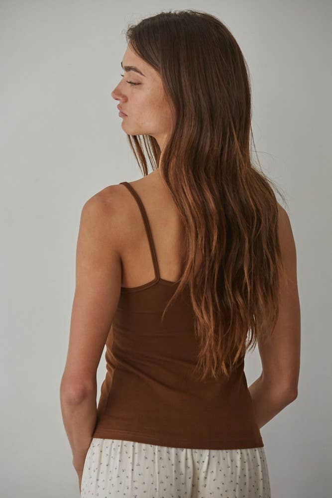 By Together - L8502 | Knit Cotton Spandex Jersey V-Neck Cami Top