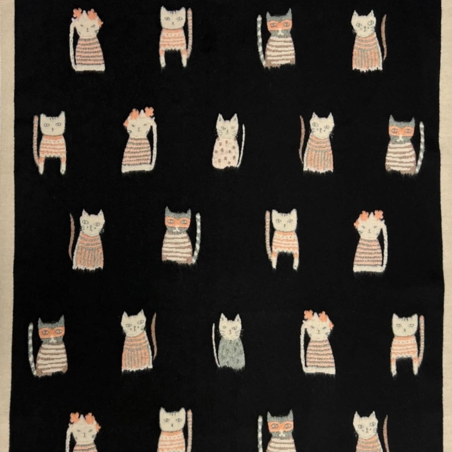 London Scarves - Colourful Cat prints on Wool blend