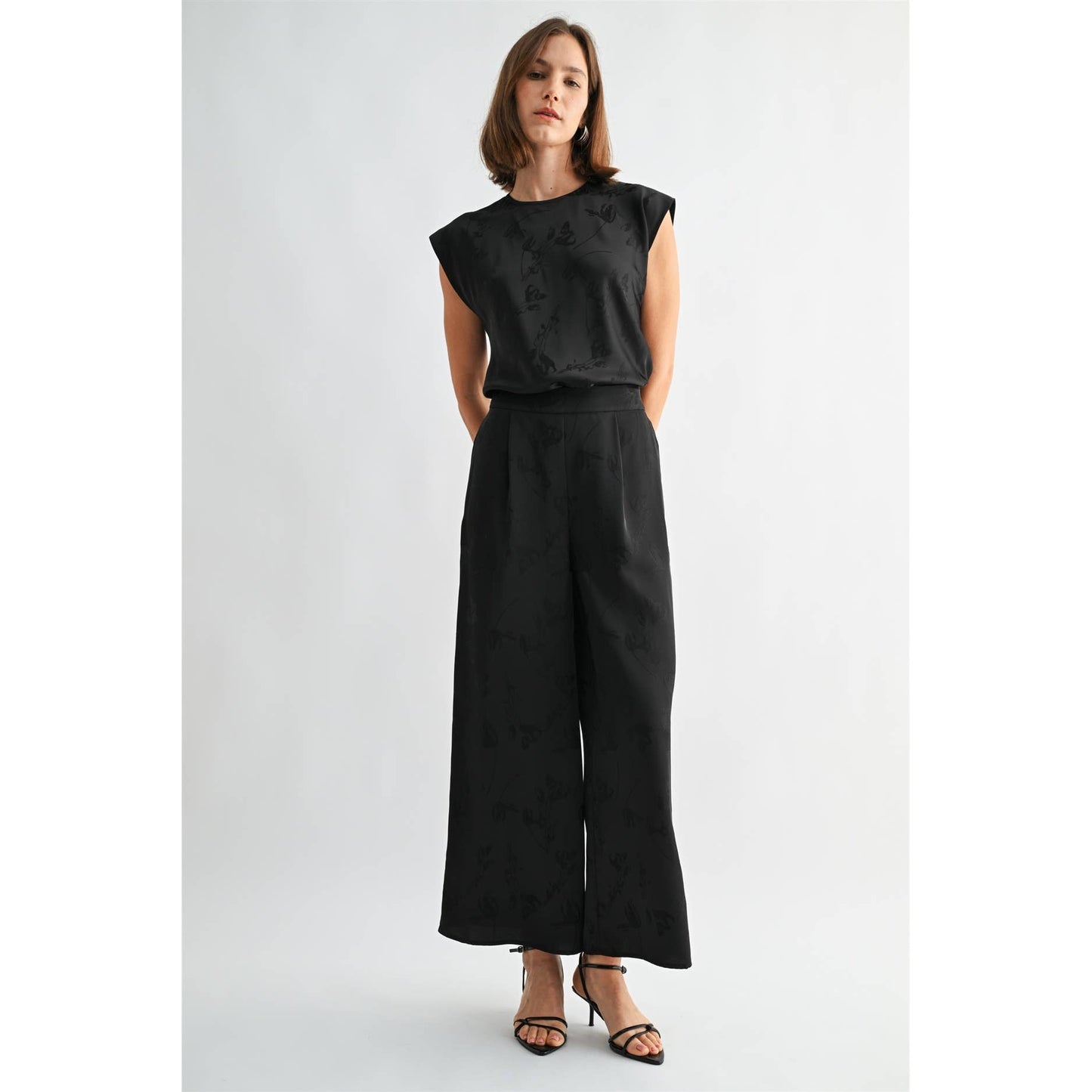SATIN JACQUARD PANTS