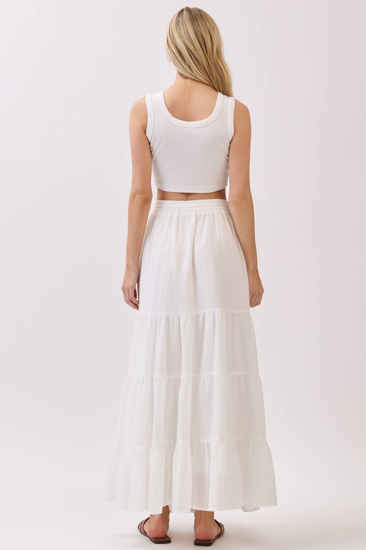 Tiered Coconut Tie Detail Maxi Skirt - Final Touch