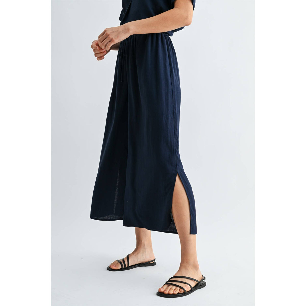 FUN2FUN - SIDE SLIT LINEN PANTS
