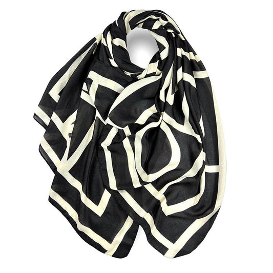 London Scarves - Women's Scarf with Geometric Print in Lightweight Material
