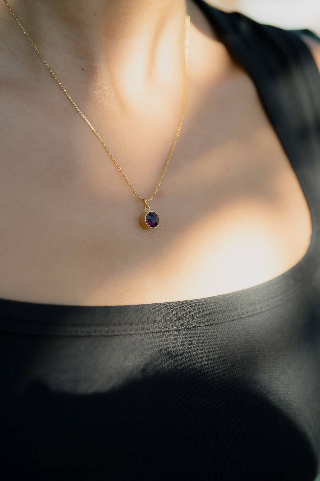 18K Gold PVD Round Birthstone Charm (8mm)