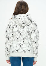 Load image into Gallery viewer, LA Soul - Cat Print Zip Hoodie - With Pocket and Fleece Lining
