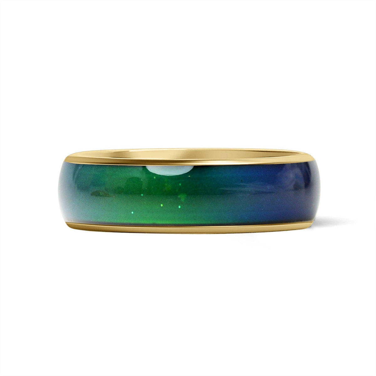 18k Gold PVD Coated Mood Band Stainless Steel Ring - WJW