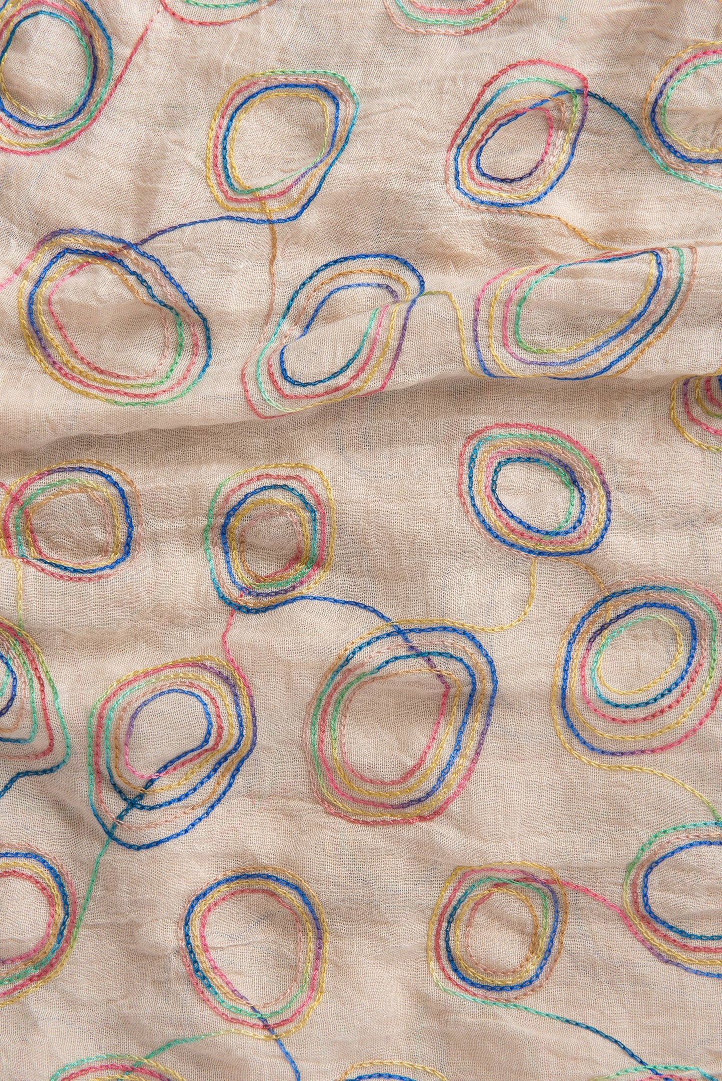 Chloe & Lex - Rainbow Embroidered Loops Scarf – Cotton Blend