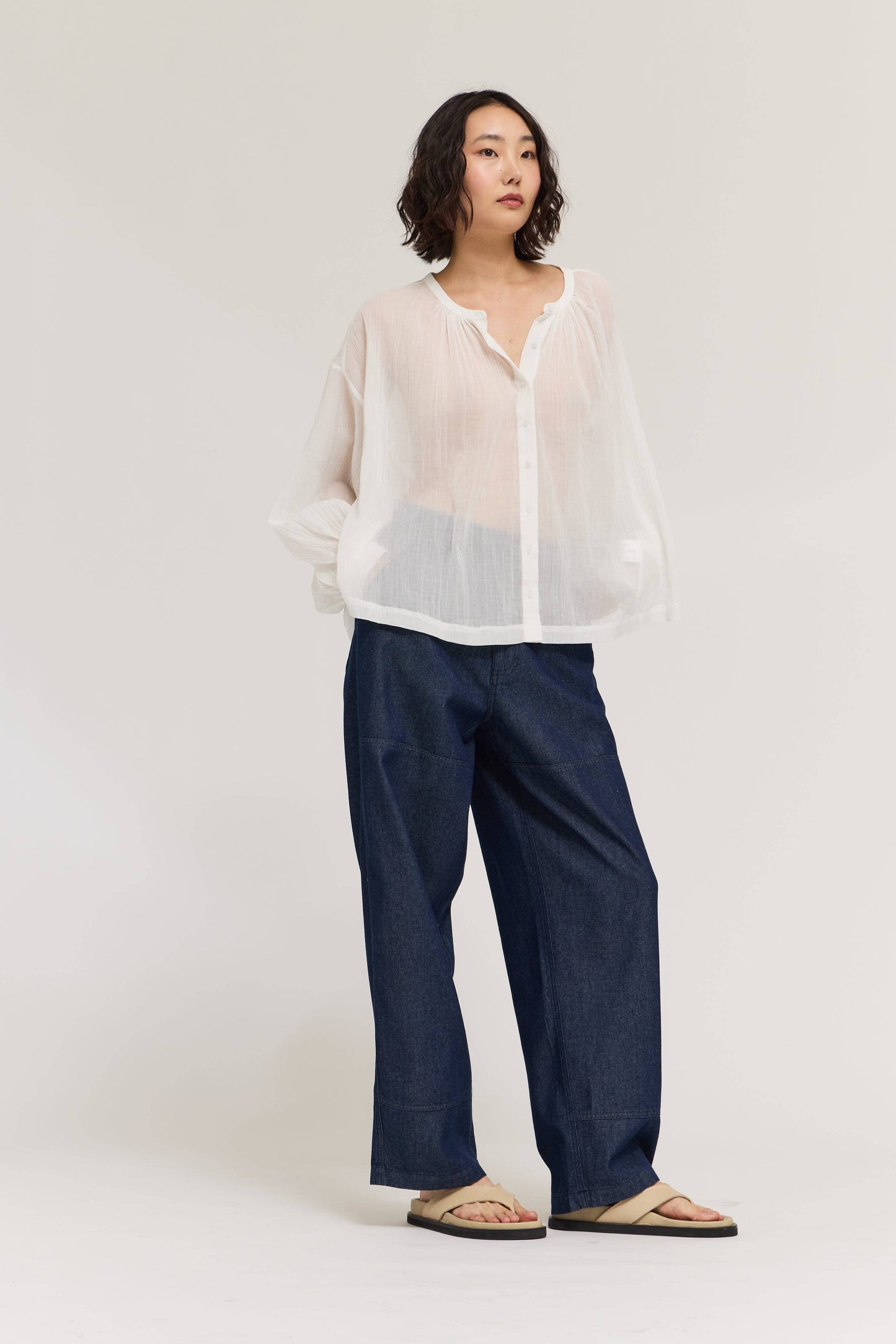 Grade & Gather - 50727AD - HIGH RISE BALLON FIT DENIM PANTS