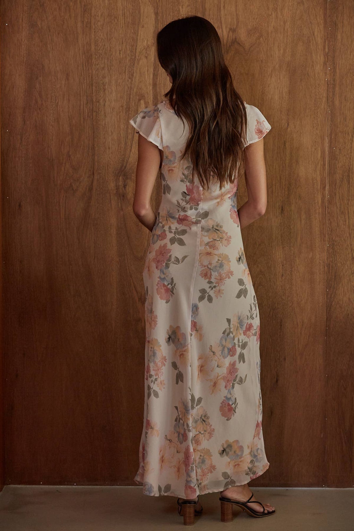Woven Polyester Floral Print Flare Maxi - By together
