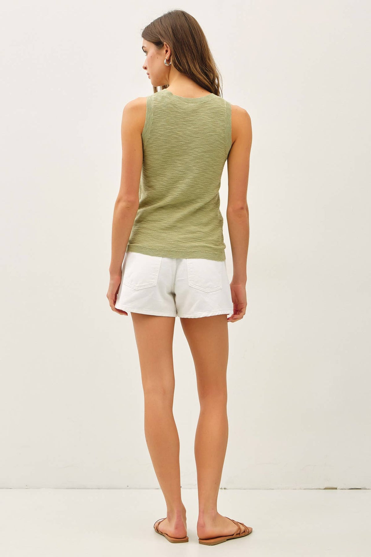 Be Cool - [NEW COLOR]ROUND NECK SLEEVELESS SLUB KNIT TOP