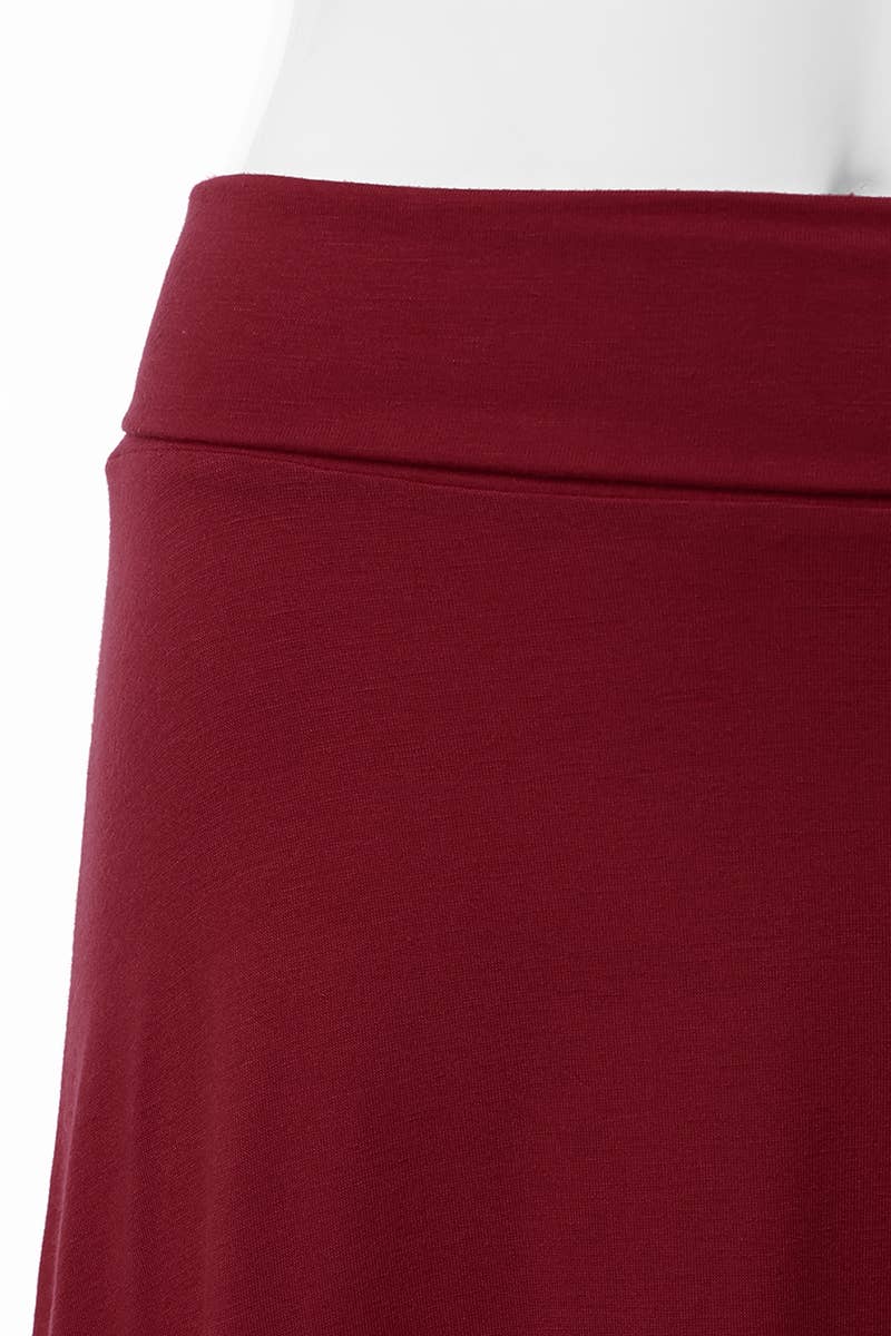 High Waist Elastic Flared Midi Skirt - NINEXIS