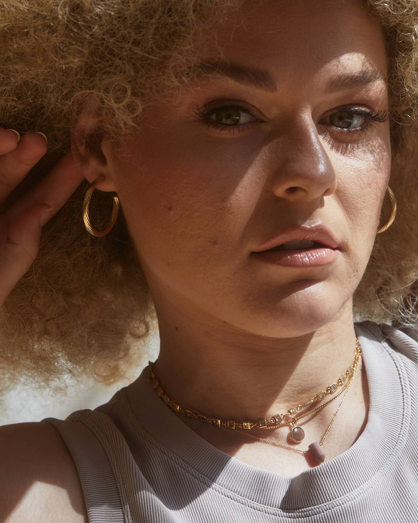 Luna Norte - Grid Spectrum CZ Collar Chain Layering Necklace