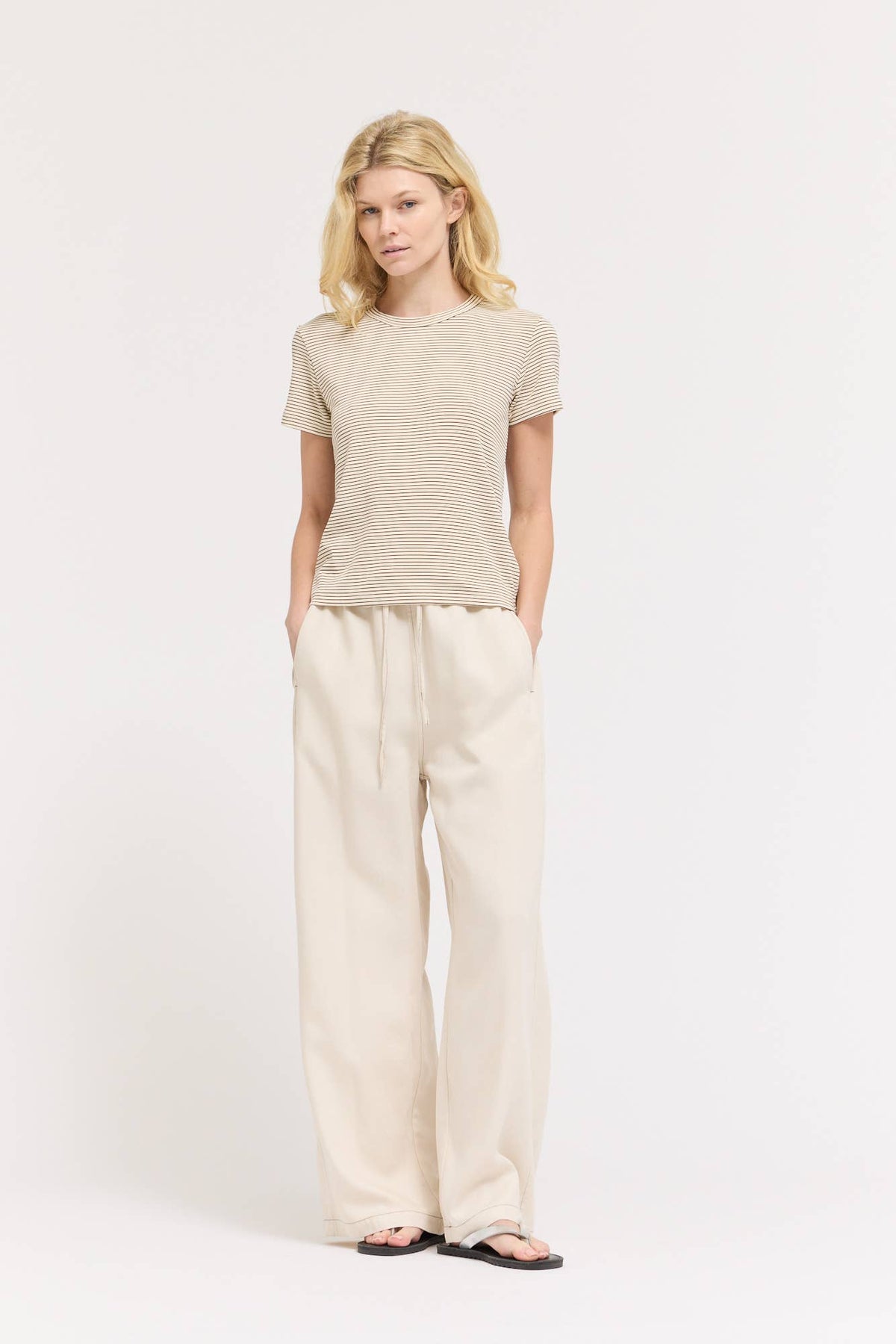 Grade & Gather - 42282 - STANDARD FIT STRIPE COTTON T SHIRT