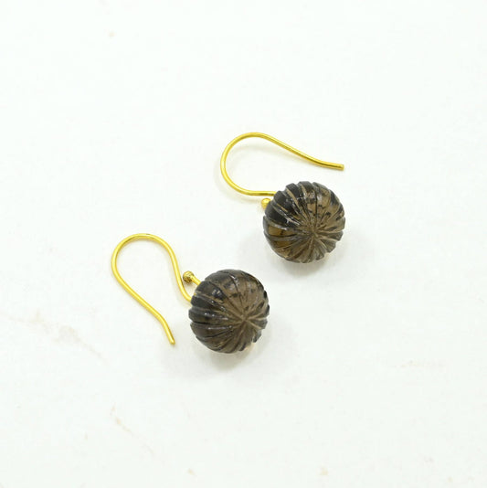 Schmuckoo Berlin - Kaeli Earring Gold Plated - Natural Smoky Quartz