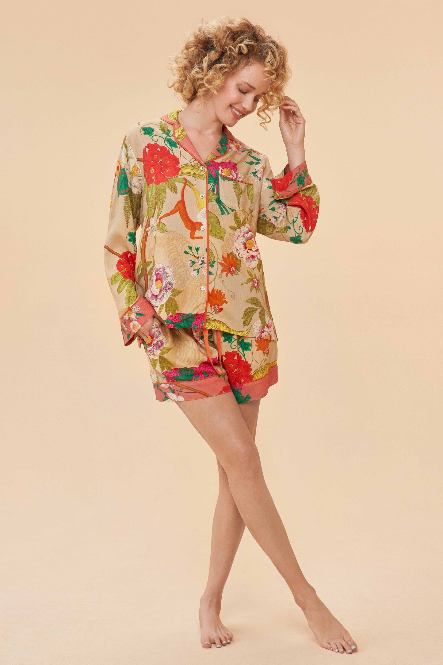 Powder Design inc - Tropical Flora and Fauna Pyjamas, Coconut - Small