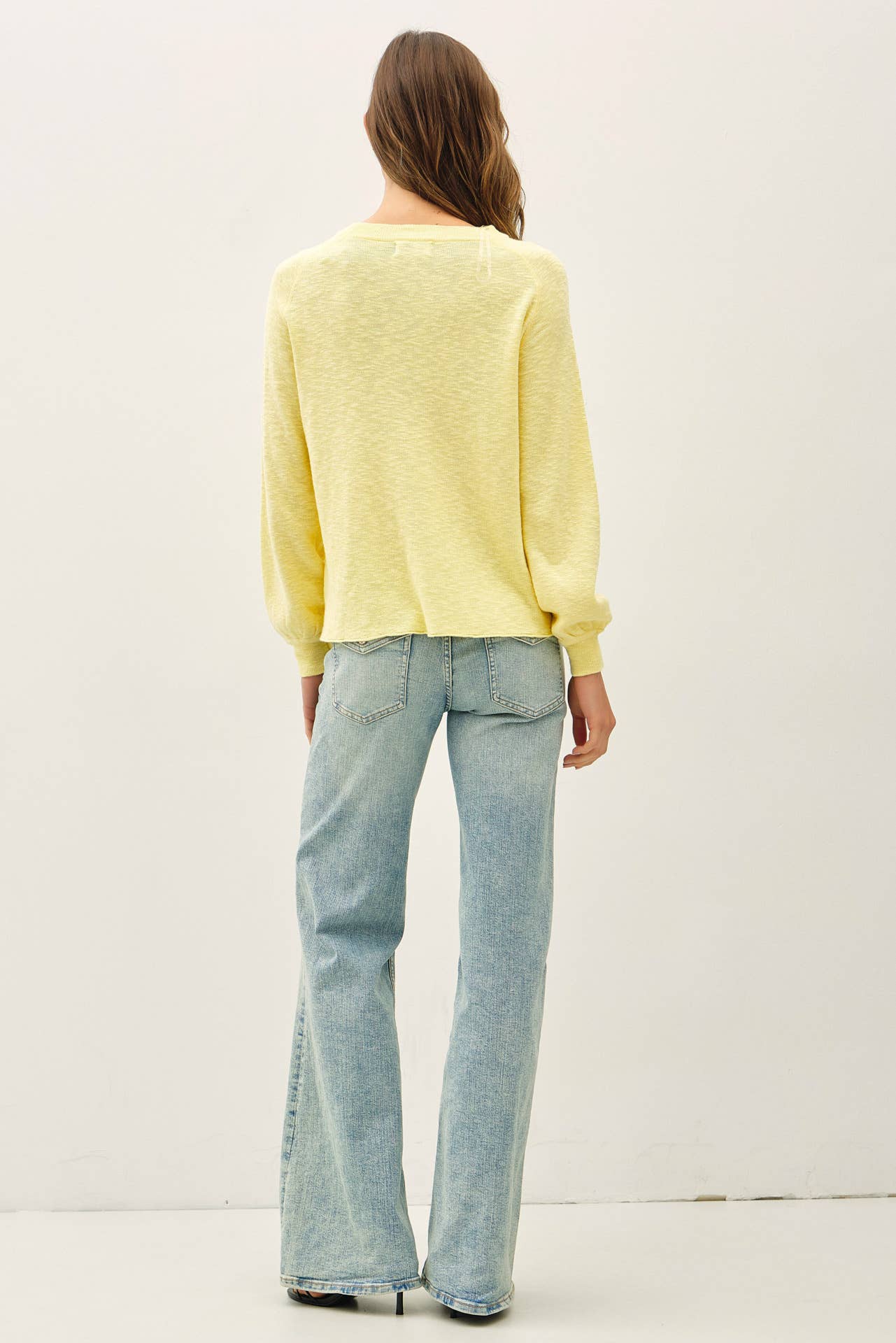 Be Cool - RAGLAN LONG SLEEVE PULLOVER SLUB YARN KNIT SWEATER