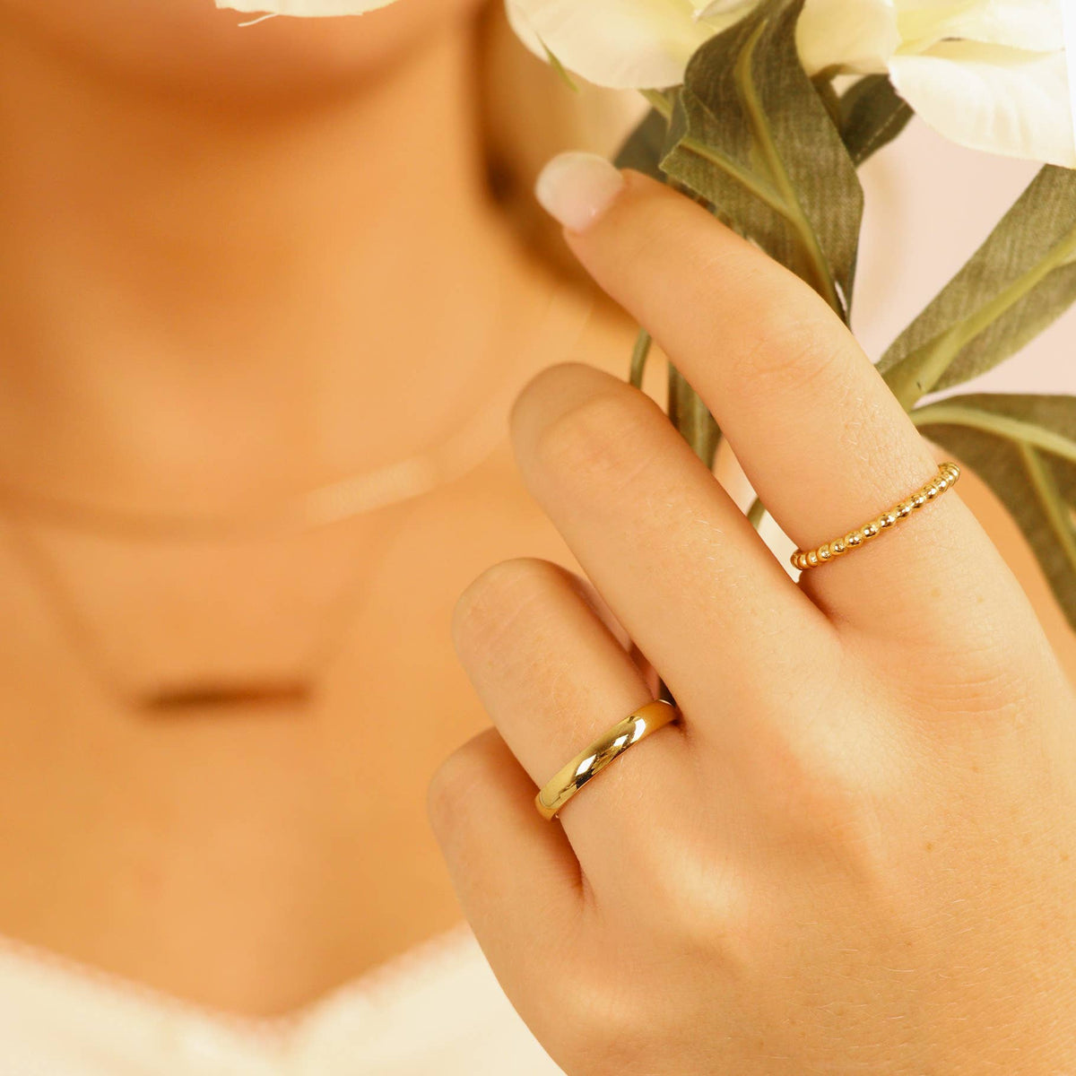 Stainless Steel Blank Gold Ring - WJW