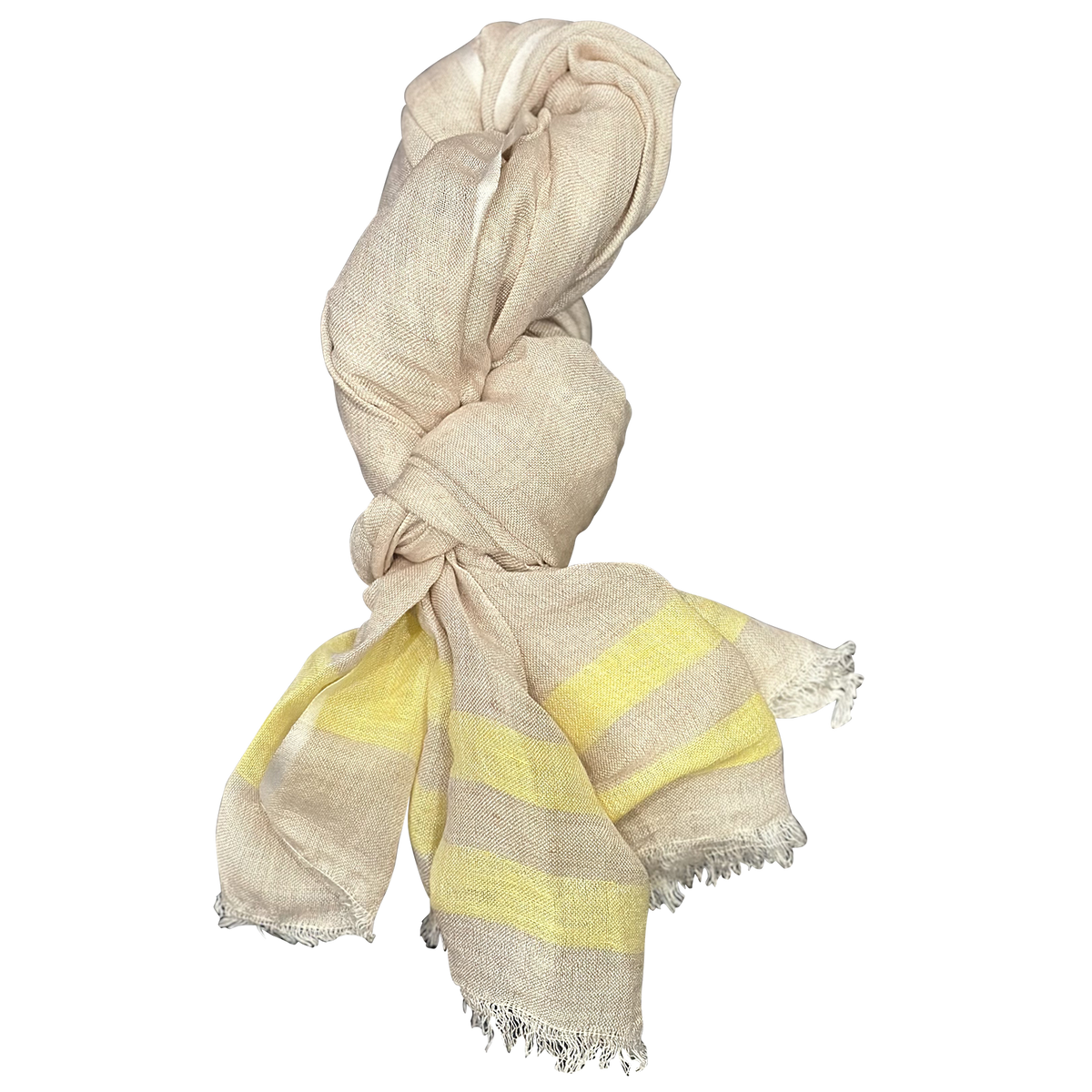Chloe & Lex - Pure Linen with Fresh Stripes Lightweight Scarf for Women