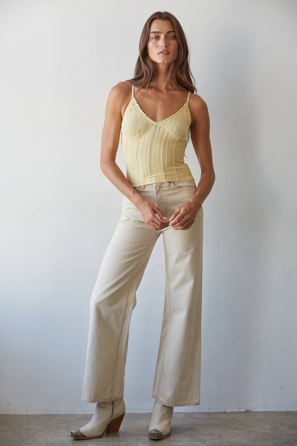 Knit Seamless Nylon Spandex Jacquard Pattern Top - By Together